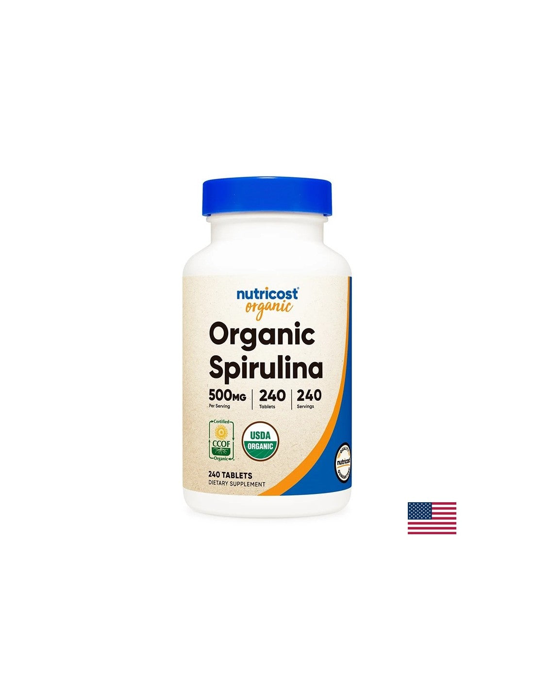 Detoxikácia a imunita - Spirulina organic, 240 <tc>Nutricost</tc> tablety