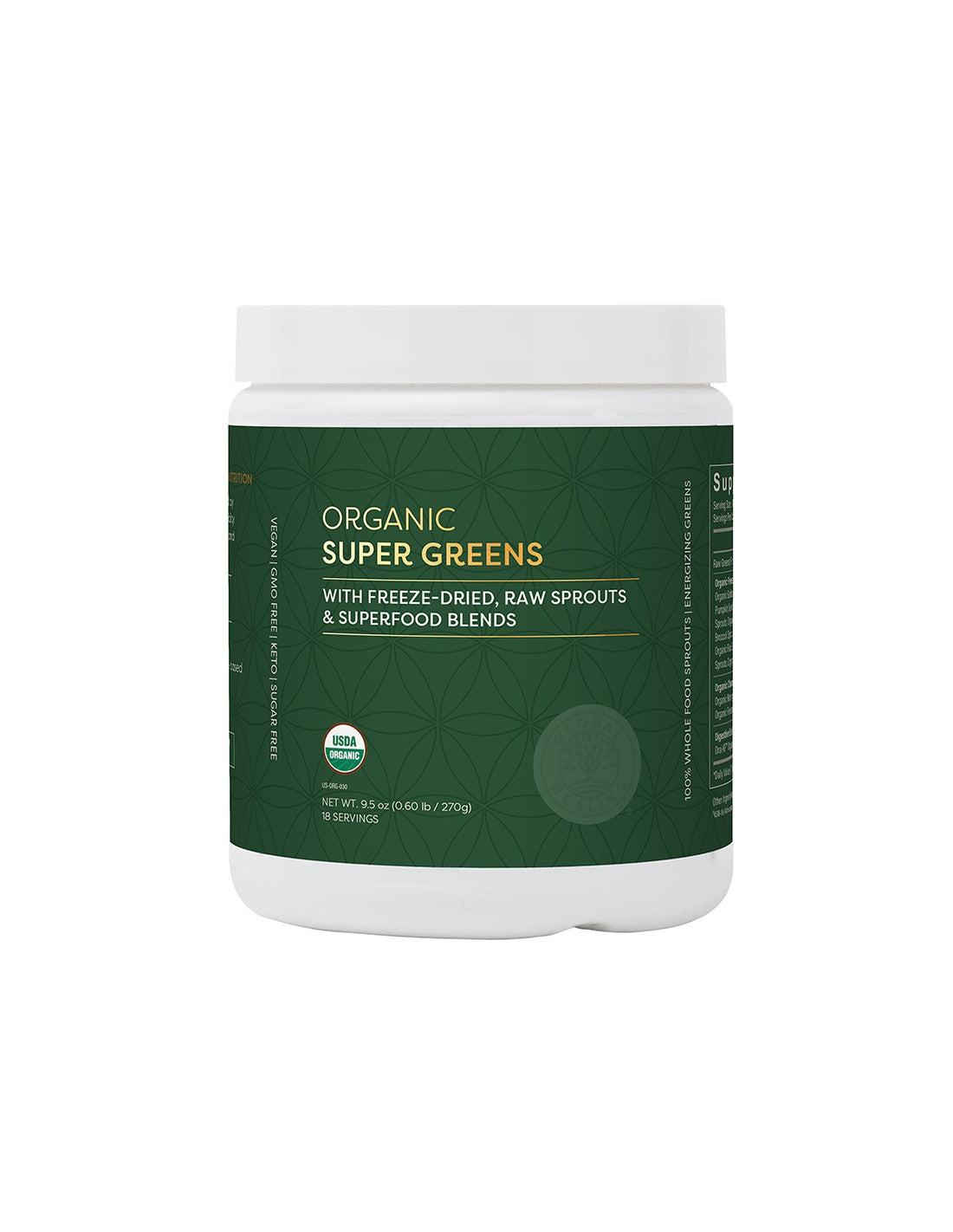 Zelené Superfoods Organic, 270 g prášok
