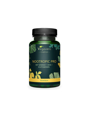 Memory and concentration - Nootropic Pro with ginkgo biloba, DHA and B vitamins, 90 capsules Vegavero - Nutra Best Europe