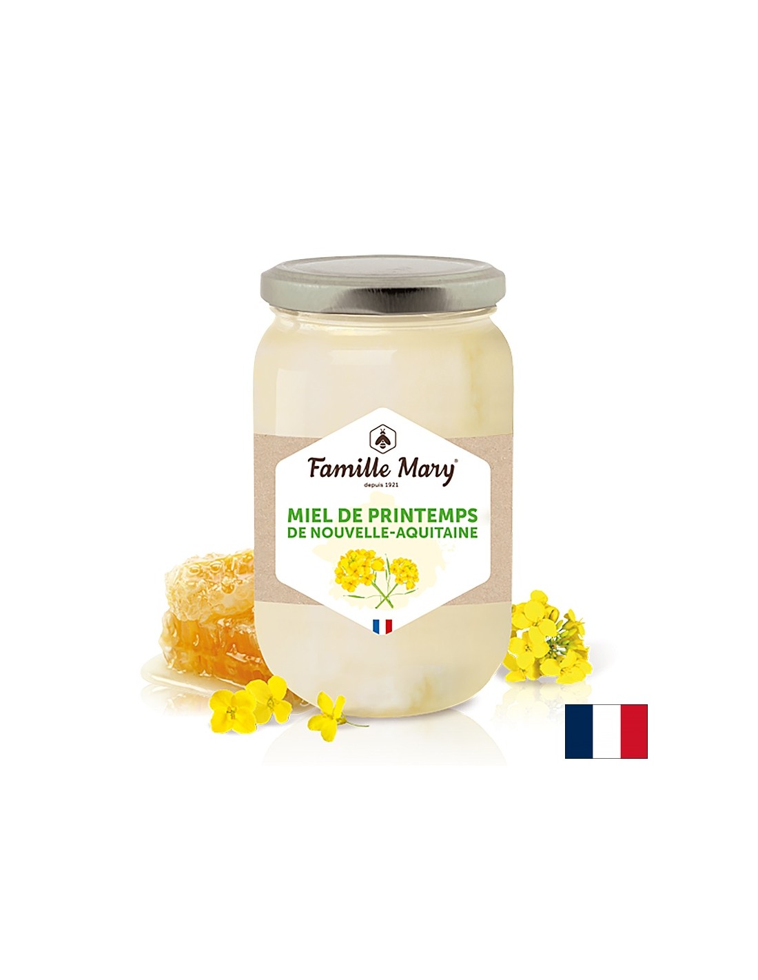 Včelársky med z jarných kvetov z novej oblasti Aquitaine (Francúzsko), 500 g