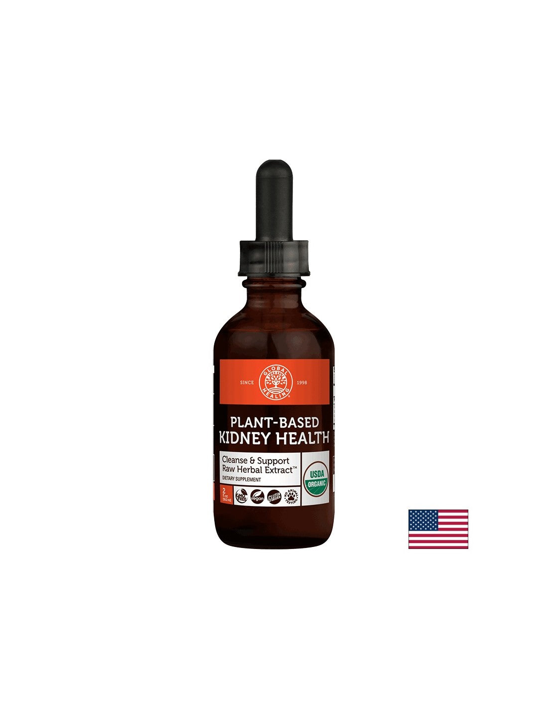 Rastlinné obličky Cleanse and Support Raw Herbal Extrakt / Herbal zmes pre zdravé obličky, 59,2 ml globálne liečenie