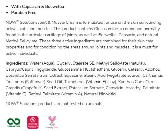 Kĺb a svalová krém | s glukozamínom, Boswellia a kapsaicínom - 118 ml