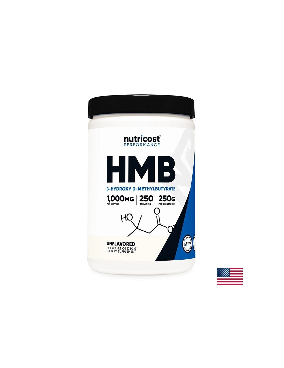 Pre aktívne športy-HMB (beta-hydroxy beta-metyl butyrát), 250 g prášku