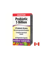 Probiotikum/ Probiotikum 5 kmeňov, 5 miliárd aktívnych probiotík x 60 kapsúl <tc>Webber Naturals</tc>