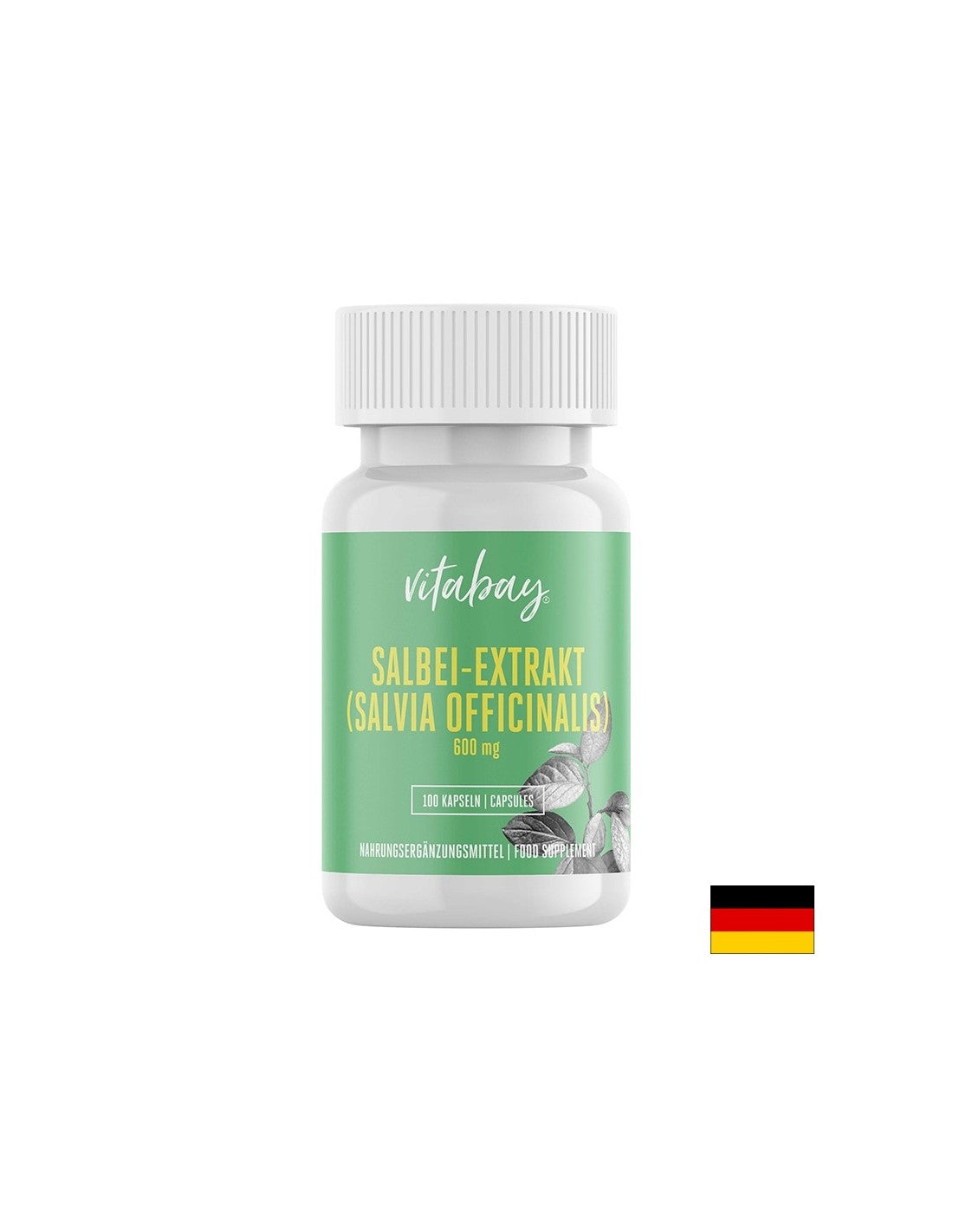 Salbei Extrakt, Sage Leaf - Extrakt zo šalvie 600 mg, 100 kapsúl <tc>Vitabay</tc>