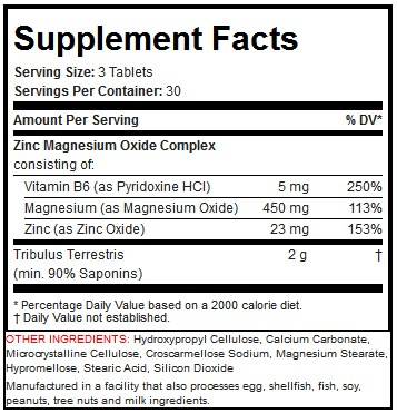 Testo Hardcore | Tribulus + ZMA - 90 tabliet