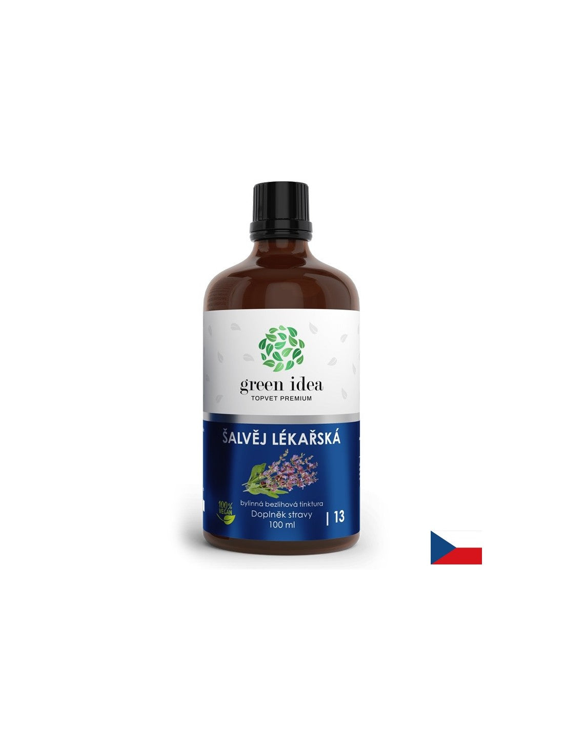 Proti nežiaducemu potu a menopauze - Salvia (Sage), tinktúra (bez alkoholu), 100 ml