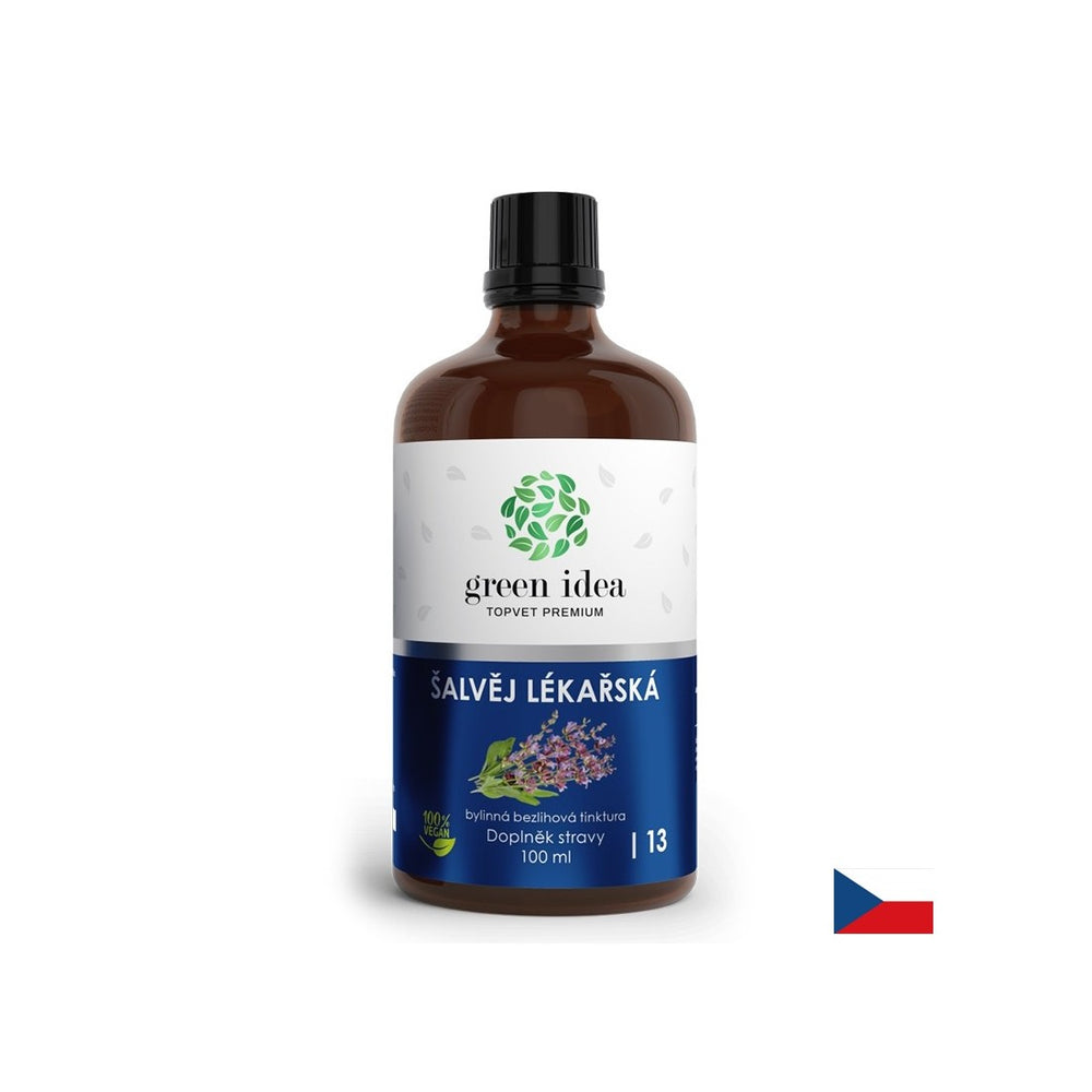 Proti nežiaducemu potu a menopauze - Salvia (Sage), tinktúra (bez alkoholu), 100 ml