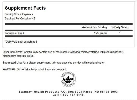 Semeno Fenugreek 610 mg - 90 kapsúl