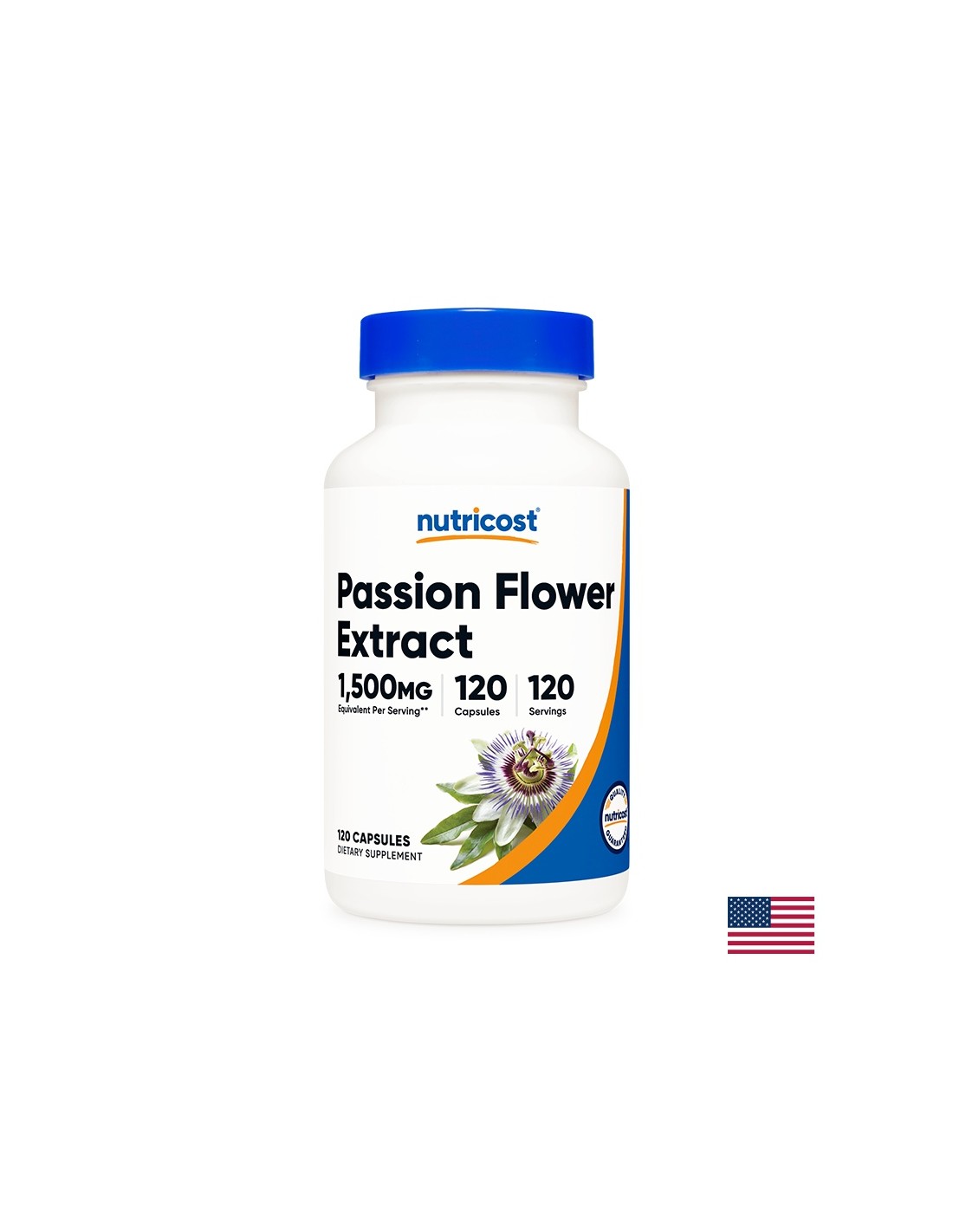 Stres a napätie - Passiflora (extrakt z mučenky), 375 mg x 120 kapsúl <tc>Nutricost</tc>