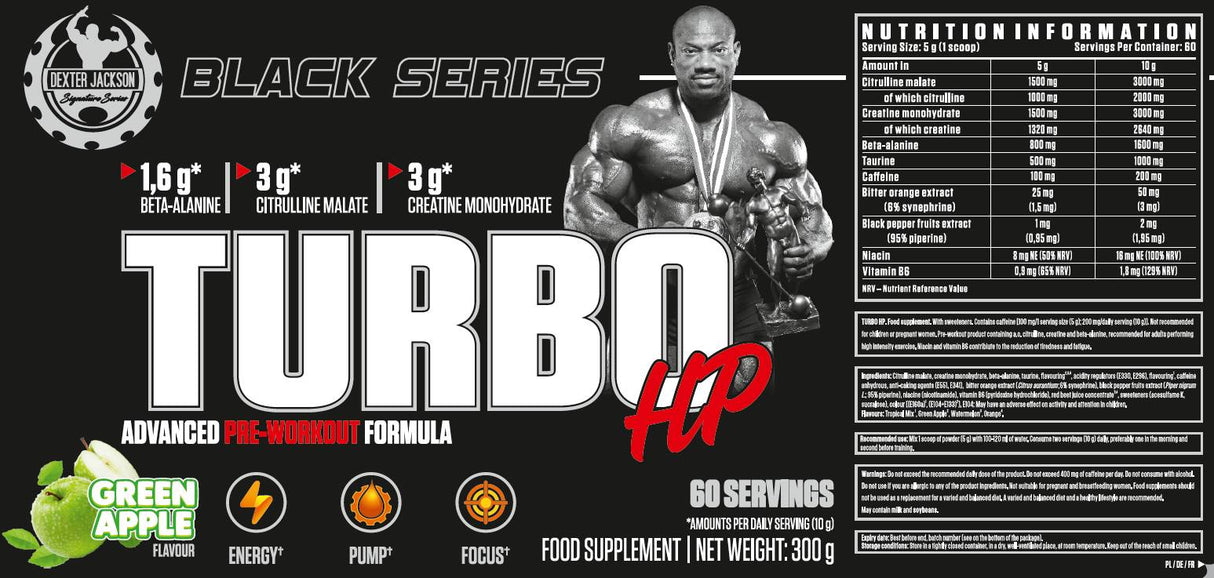 Čierna séria | Turbo HP Advanced pred tréningom - 300 gramov