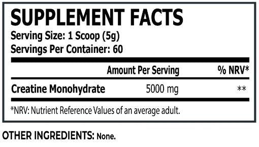 Kreatín monohydrát 5 000 mg - 300 gramov