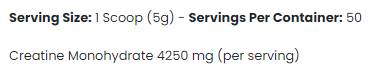 Kreatín monohydrát Mikronizované ochutené - 250 gramov