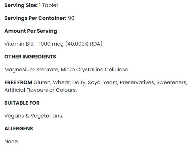 Vitamín B12 1000 McG - 90 tabliet