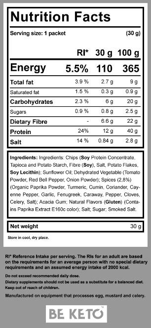 Keto čipy Pikantné orientálne - 30 gramov