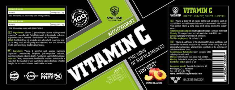 Vitamín C 500 mg - 100 žuvacích tabliet