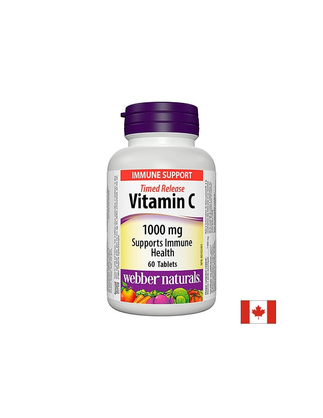 Time Release Vitamin C - Vitamín C 1000 mg, 60 tabliet s napr<tc>XTEND</tc>ed vydanie <tc>Webber Naturals</tc>