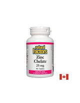 Chelát zinku/Zinok (chelát) 25 mg x 90 tabliet <tc>Natural Factors</tc>
