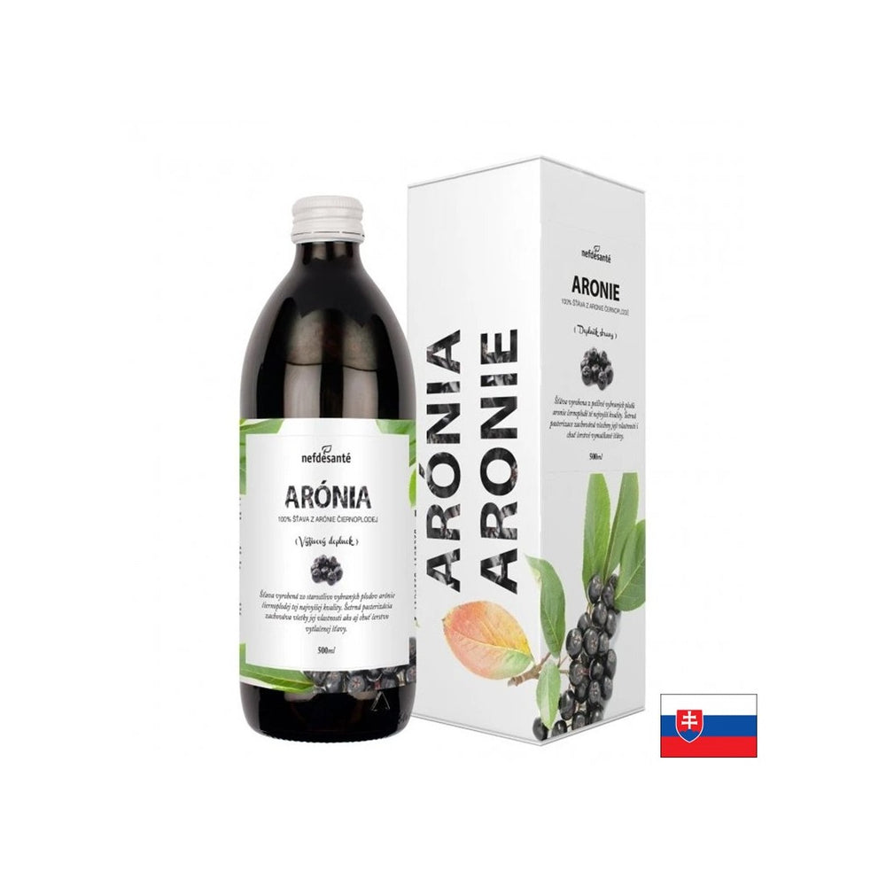 Aronia Juice - silný antioxidant - srdce, metabolické a pečeňové zdravie, 500 ml, 10 dávok