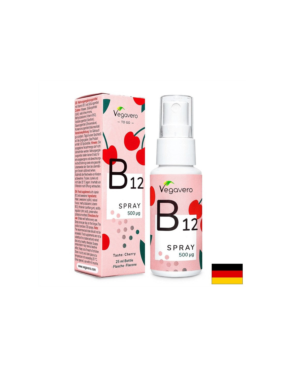 B12 sprej / vitamín B12 (metylkobalamín) / ústny sprej, 25 ml, 100% vegan <tc>Vegavero</tc>