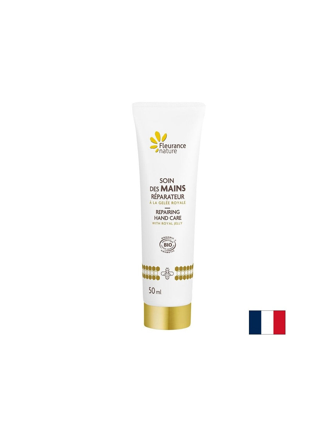 Restoratívny krém na ruky s kráľovskou želé a sladké mandle, avokádo, ruža, borage, bambucké a arganové oleje, 50 ml flexu príroda