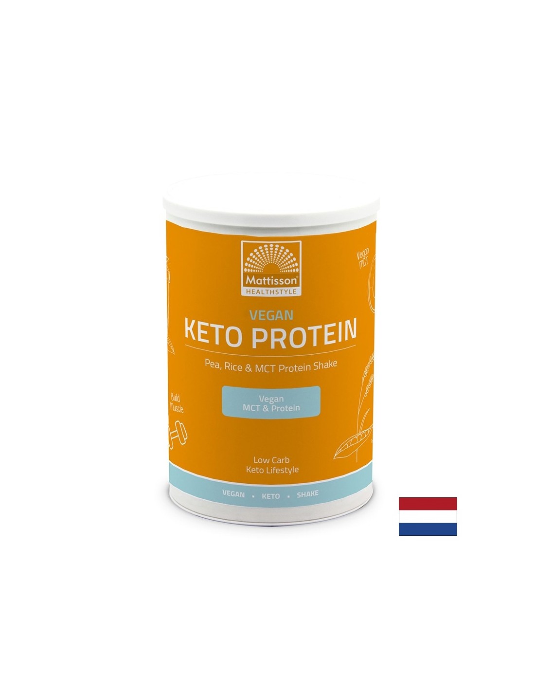 Vegan Keto Protein Shake - hrášok, ryža, MCT, 350g prášok <tc>Mattisson Healthstyle</tc>