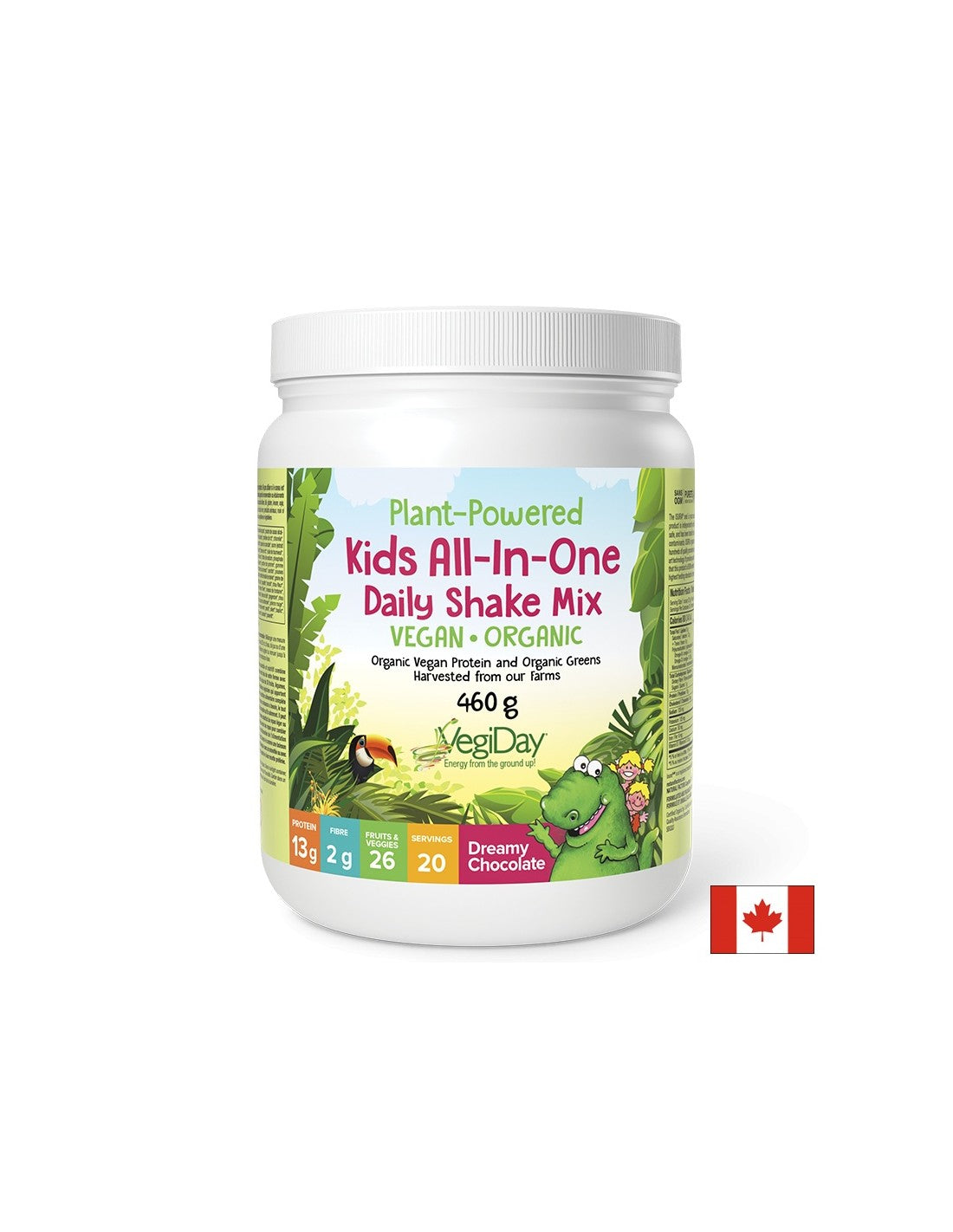 Vegánsky proteín pre deti - S bio ovocím, zeleninou a bylinkami - S čokoládovou príchuťou, 460 g <tc>Natural Factors</tc>