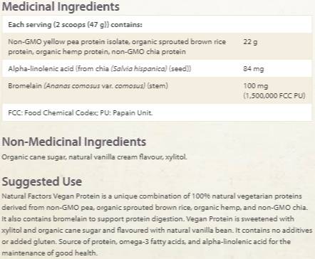 Vegánske proteínové faktory 340 gramov