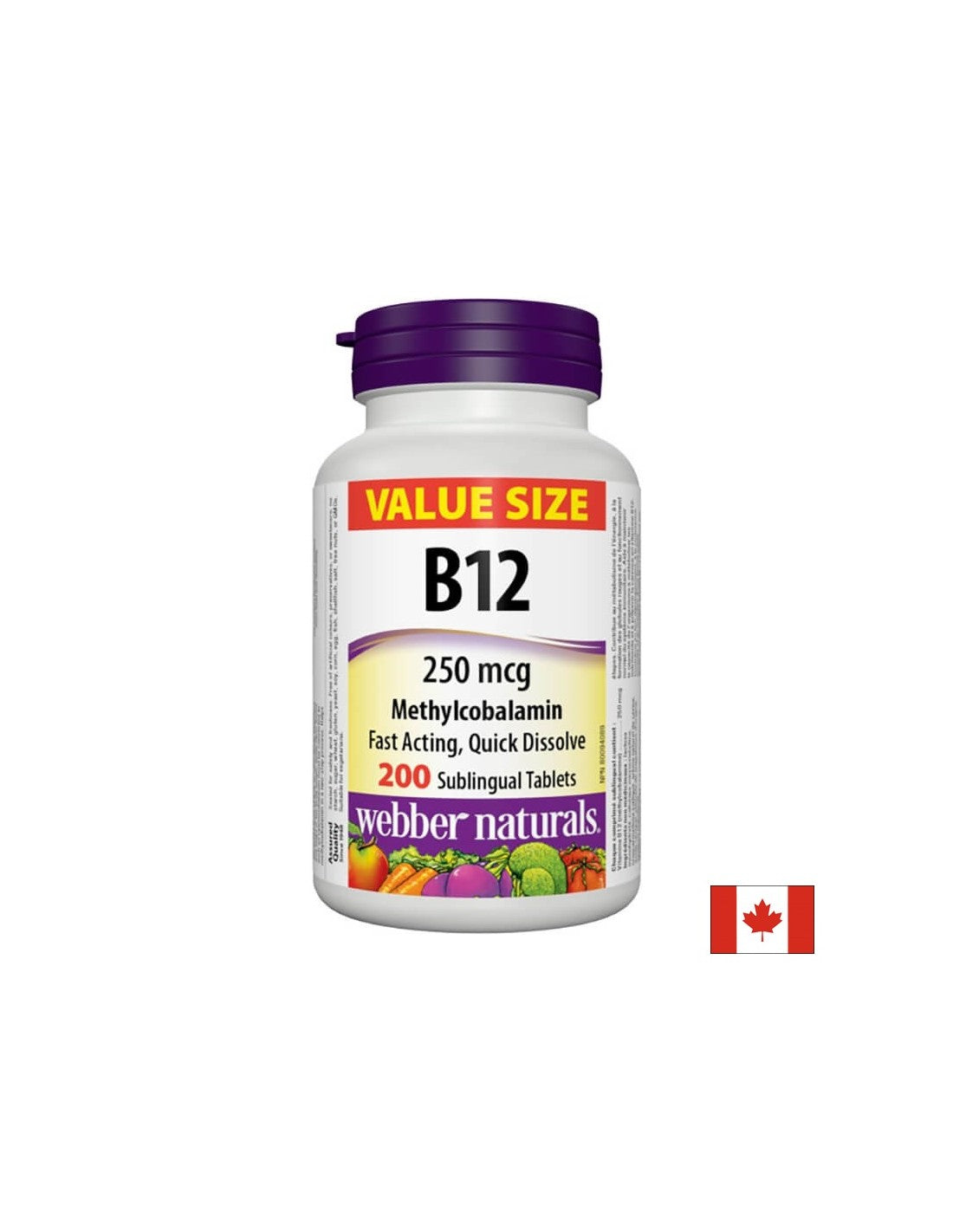 Vitamín B12 metylkobalamín - vitamín B12 metylkobalamín 250 µg, 200 sublingválnych tabliet