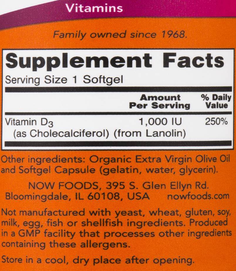 Vitamín D -3 1000 IU - 180 gélových kapsúl