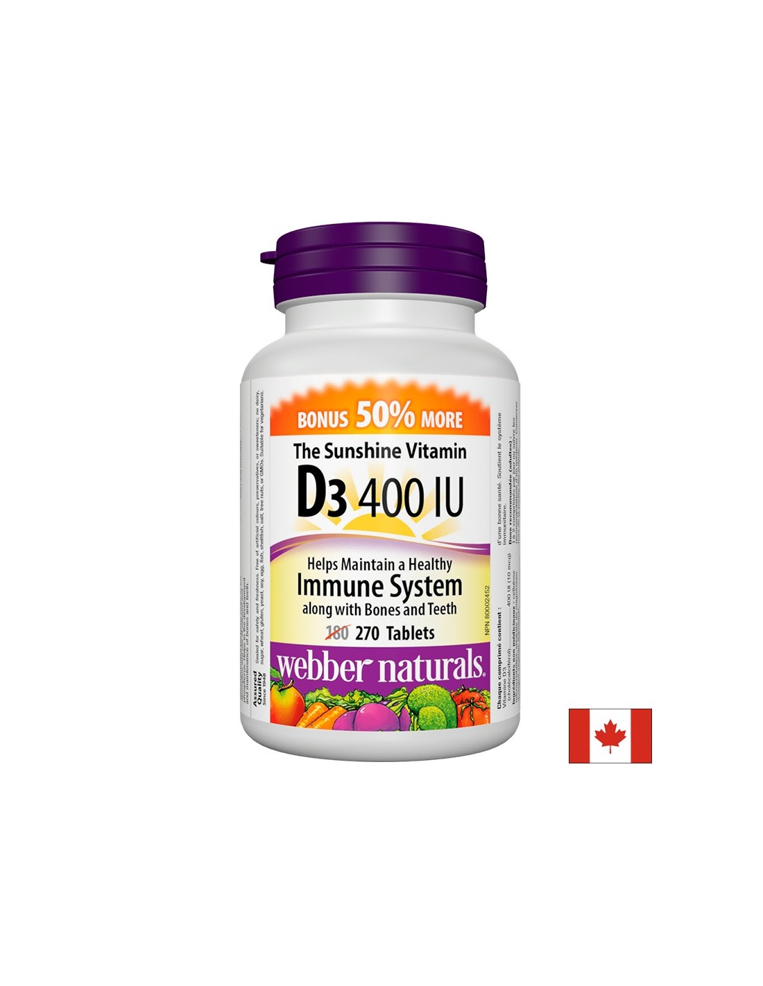 Vitamín D3 / vitamín D3, 400 IU, 270 tabliet