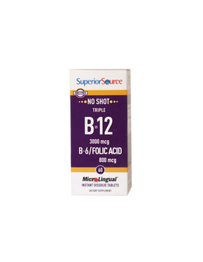 Vitamin B12, B6 and Folic Acid x 60 sublingual tablets Superior Source - Nutra Best Europe