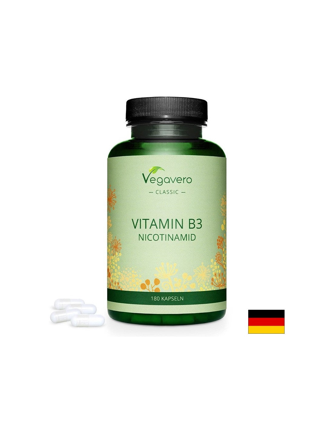 Vitamín B3 (nikotínamid) - vitamín B3 nikotinamid, 180 kapsúl