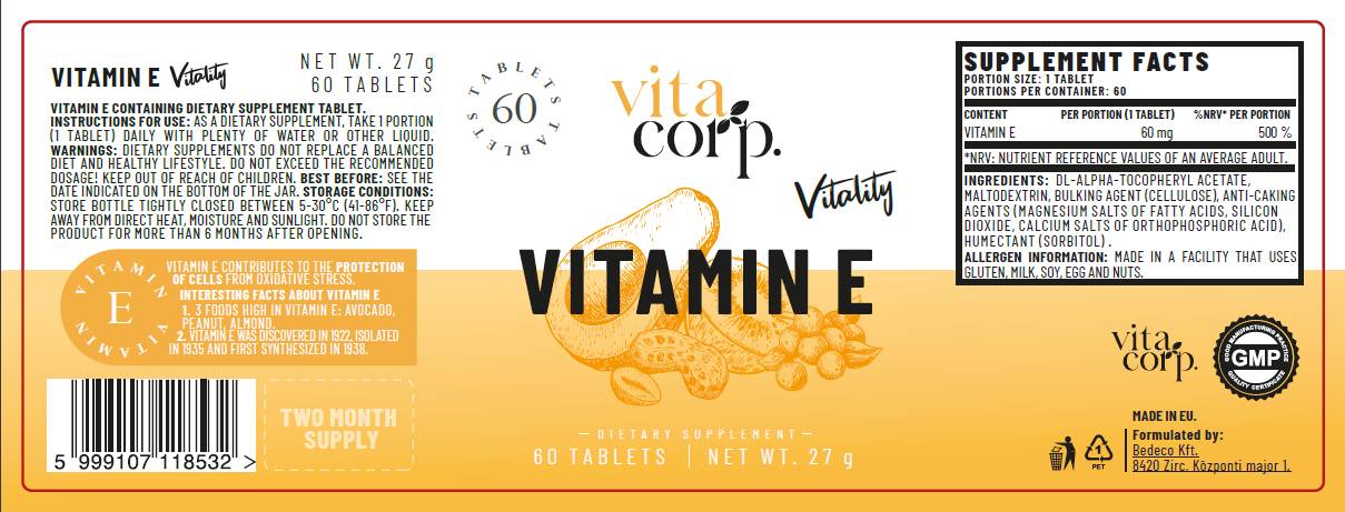 Vitamín E 60 mg - 60 tabliet