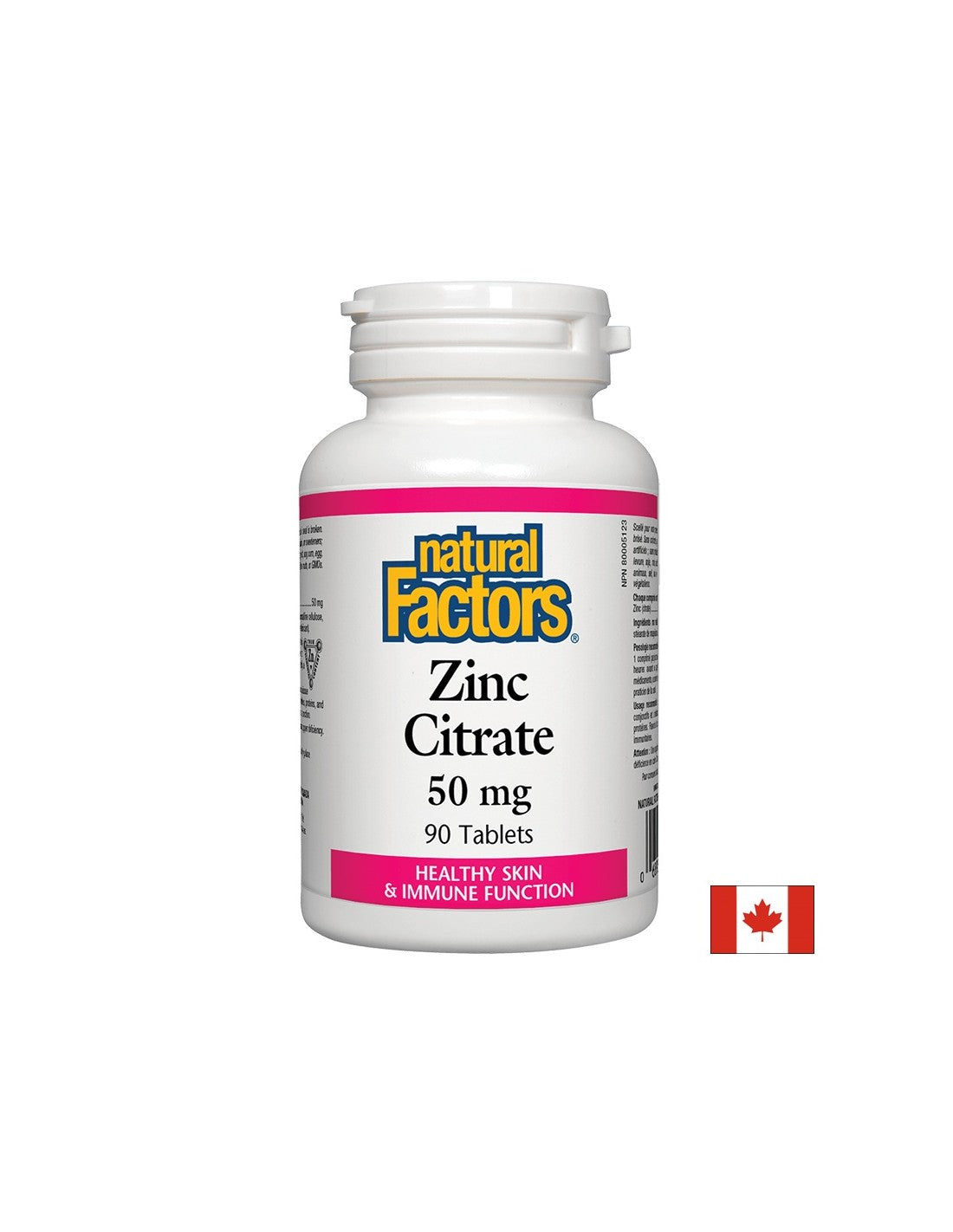 Citrát zinočnatý / Zinok (citrát) 50 mg x 90 tabliet <tc>Natural Factors</tc>