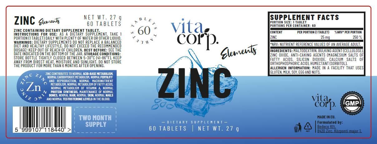 Oxid zinočnatého 25 mg 60 tabliet
